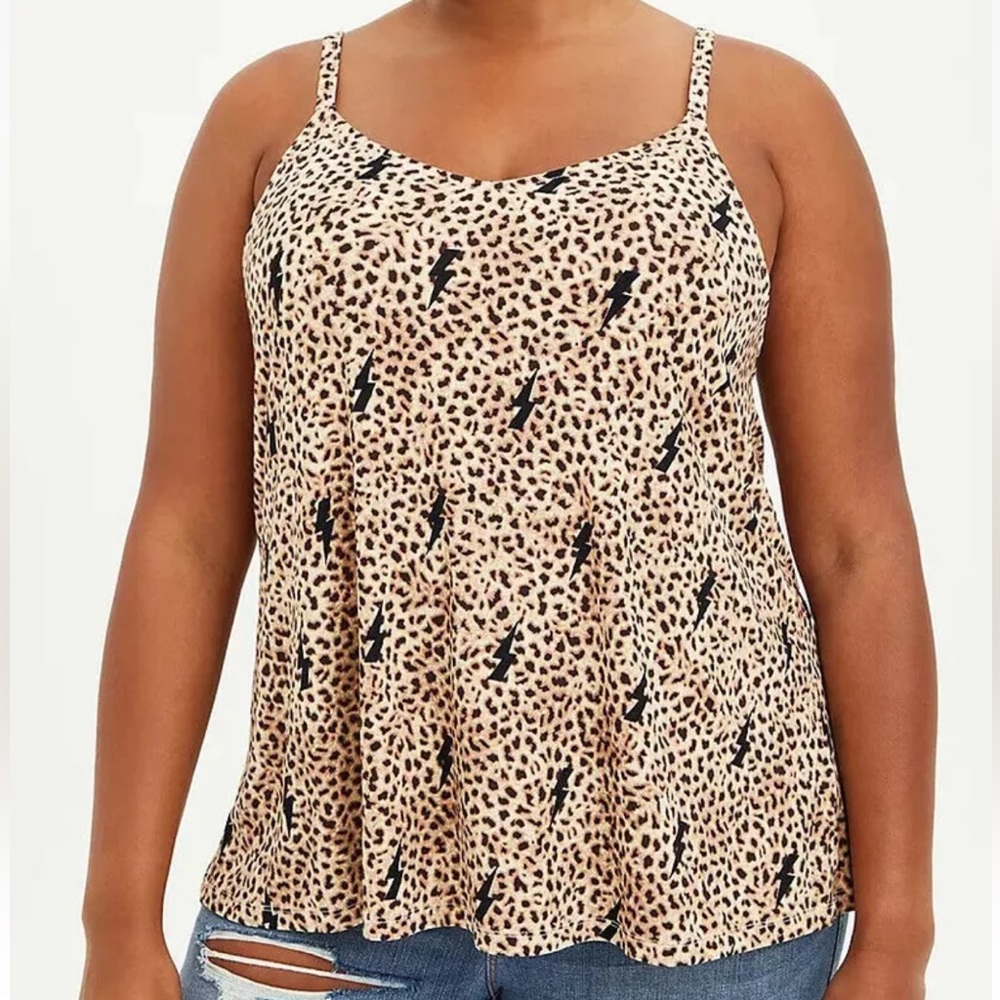 NWT Torrid Leopard Bolts Swing Cami